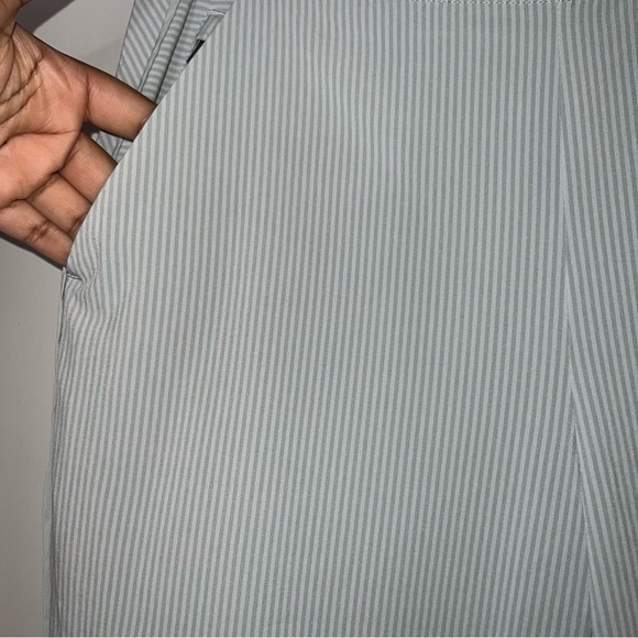 Athleta Brooklyn Striped Light Green Joggers - Picture 4 of 7